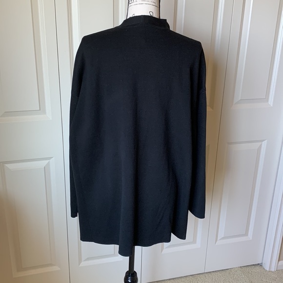 NWT Eileen Fisher Silk and Organic Coton Drape Front Cardigan, sz L - Picture 2 of 10